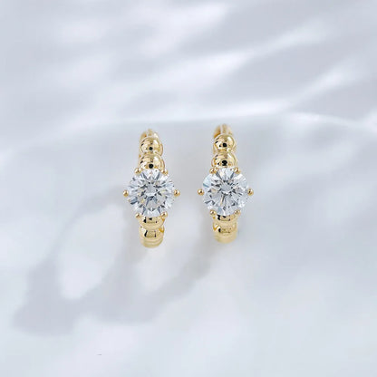 1.03 ctw Minimalist Six-Prong Round-Cut Lab-Grown Diamond Earrings in 18K Yellow Gold