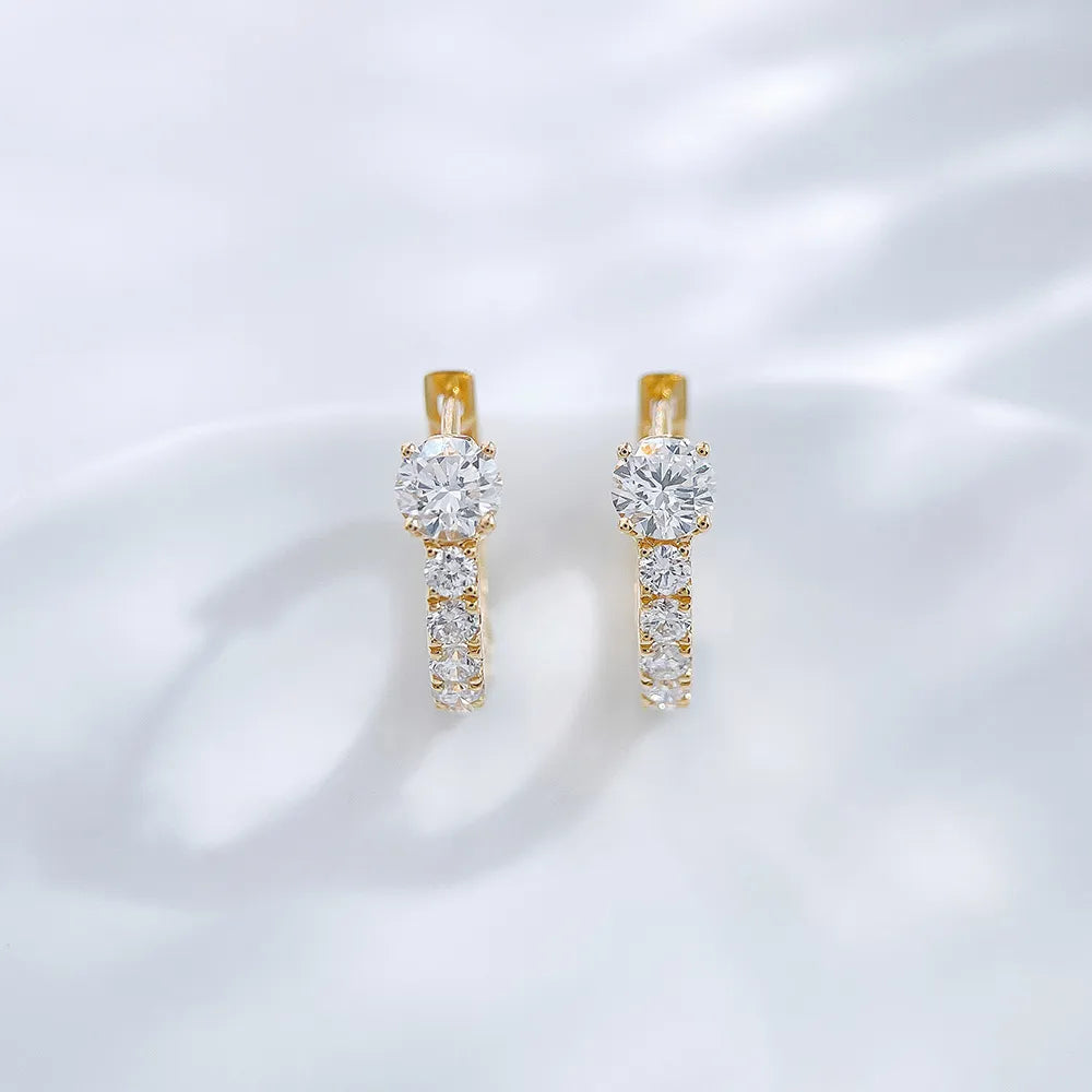 0.49 ctw Four-Prong Round-Cut Lab-Grown Diamond Earrings in 18K Yellow Gold