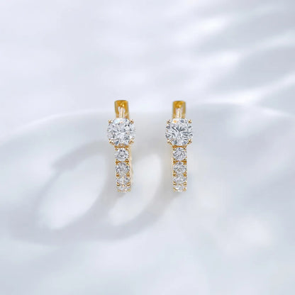 0.49 ctw Four-Prong Round-Cut Lab-Grown Diamond Earrings in 18K Yellow Gold