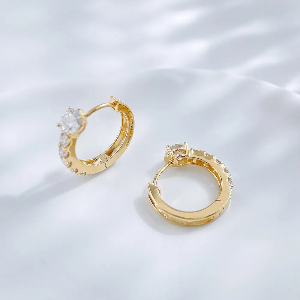 0.49 ctw Four-Prong Round-Cut Lab-Grown Diamond Earrings in 18K Yellow Gold