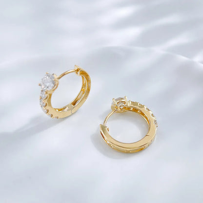 0.49 ctw Four-Prong Round-Cut Lab-Grown Diamond Earrings in 18K Yellow Gold
