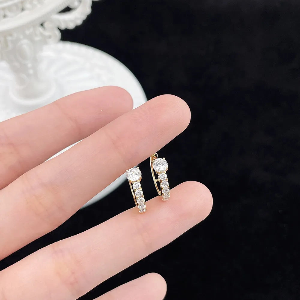 0.49 ctw Four-Prong Round-Cut Lab-Grown Diamond Earrings in 18K Yellow Gold