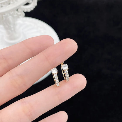 0.49 ctw Four-Prong Round-Cut Lab-Grown Diamond Earrings in 18K Yellow Gold