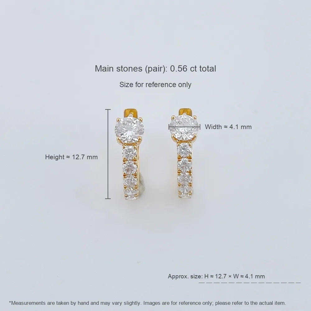 0.49 ctw Four-Prong Round-Cut Lab-Grown Diamond Earrings in 18K Yellow Gold