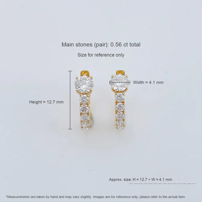 0.49 ctw Four-Prong Round-Cut Lab-Grown Diamond Earrings in 18K Yellow Gold