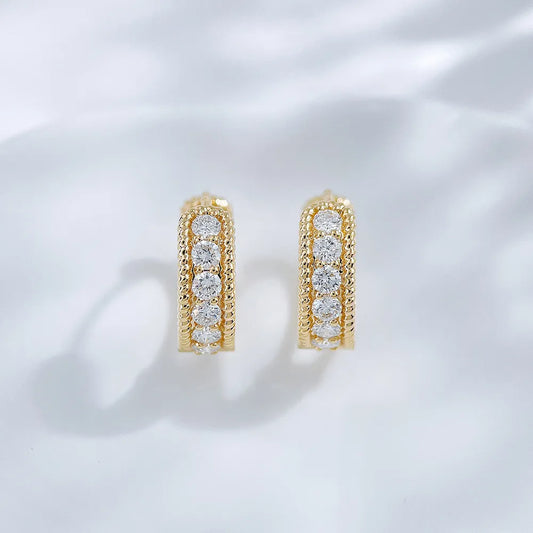 0.62 ctw Celestial Round-Cut Lab-Grown Diamond Earrings in 18K Yellow Gold