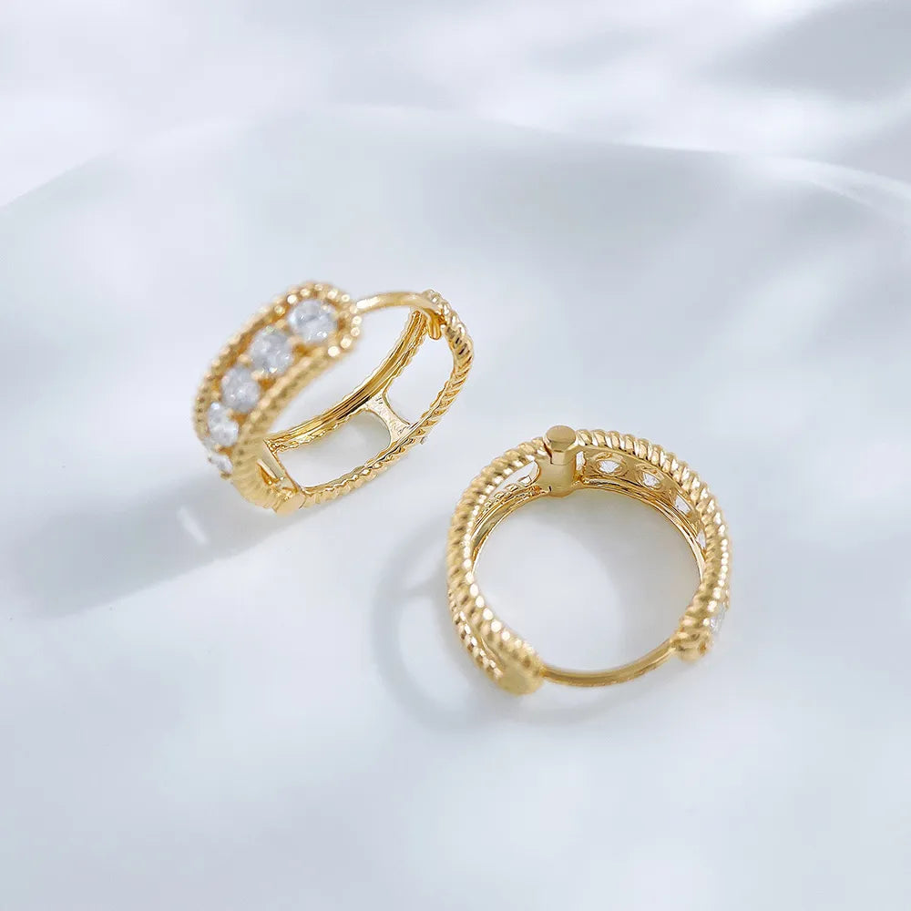 0.62 ctw Celestial Round-Cut Lab-Grown Diamond Earrings in 18K Yellow Gold