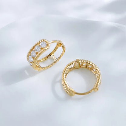 0.62 ctw Celestial Round-Cut Lab-Grown Diamond Earrings in 18K Yellow Gold