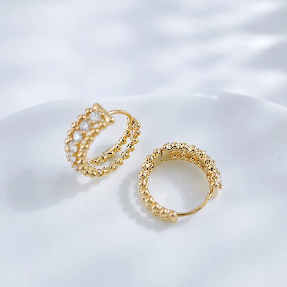 0.42 ctw Celestial Round-Cut Lab-Grown Diamond Earrings in 18K Yellow Gold