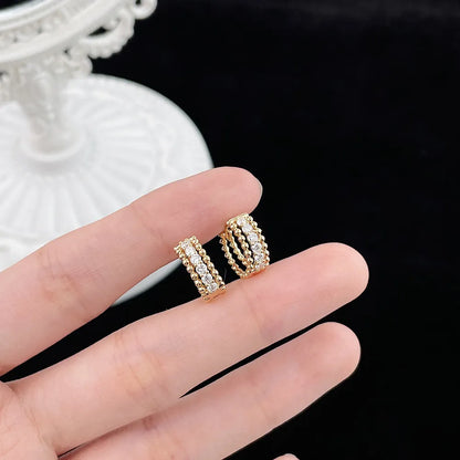 0.42 ctw Celestial Round-Cut Lab-Grown Diamond Earrings in 18K Yellow Gold