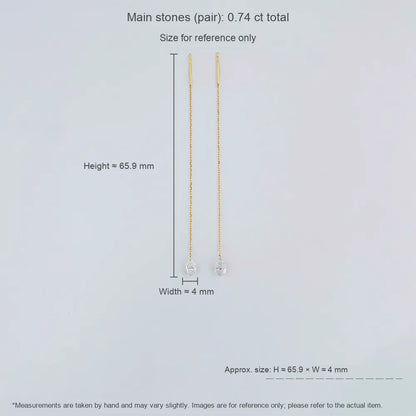 0.67 ctw Minimalist Pear-Cut Lab-Grown Diamond Drop Earrings in 18K Yellow Gold