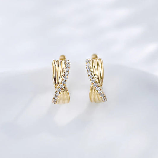 0.15 ctw Round-Cut Lab-Grown Diamond Earrings in 18K Yellow Gold