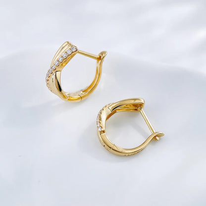 0.15 ctw Round-Cut Lab-Grown Diamond Earrings in 18K Yellow Gold