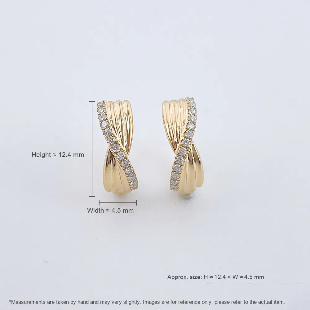 0.15 ctw Round-Cut Lab-Grown Diamond Earrings in 18K Yellow Gold