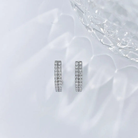 0.38 ctw Celestial Round-Cut Lab-Grown Diamond Earrings in 18K White Gold