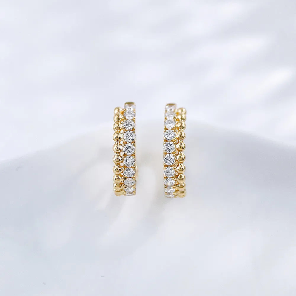 0.44 ctw Celestial Round-Cut Lab-Grown Diamond Earrings in 18K Yellow Gold
