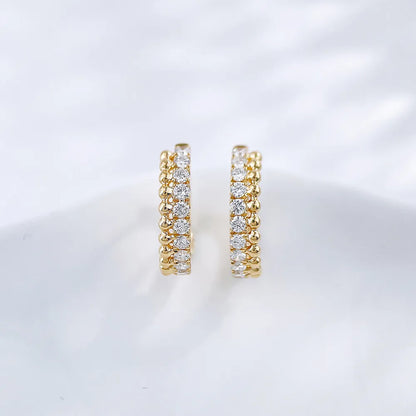 0.44 ctw Celestial Round-Cut Lab-Grown Diamond Earrings in 18K Yellow Gold
