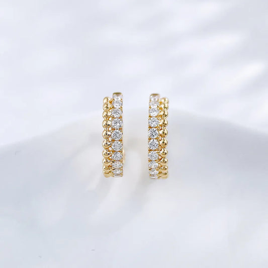 0.44 ctw Celestial Round-Cut Lab-Grown Diamond Earrings in 18K Yellow Gold