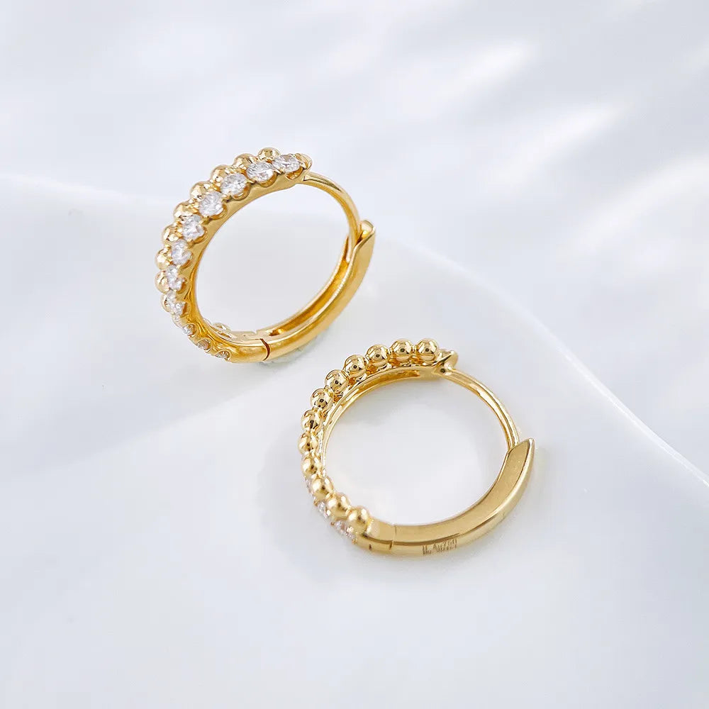 0.44 ctw Celestial Round-Cut Lab-Grown Diamond Earrings in 18K Yellow Gold