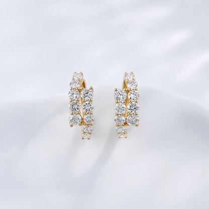 0.83 ctw Round-Cut Lab-Grown Diamond Earrings in 18K Yellow Gold