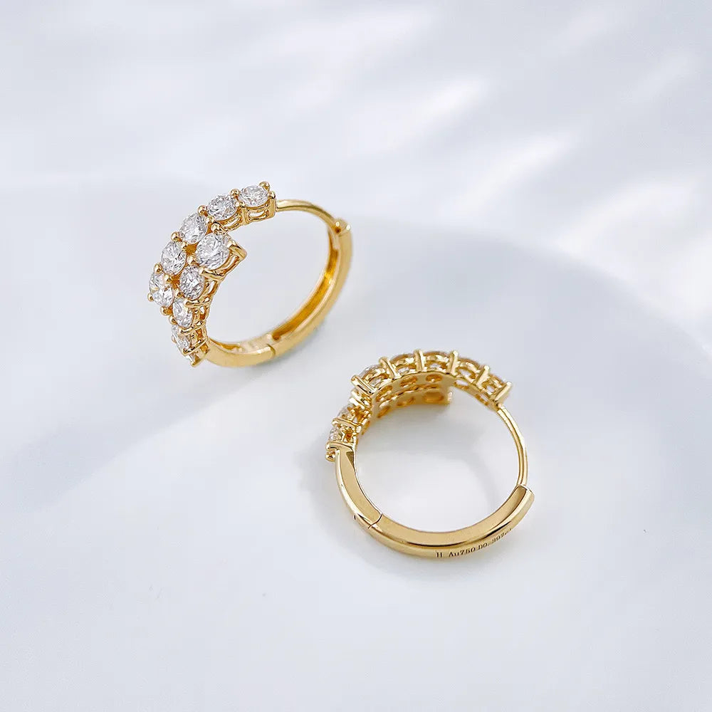 0.83 ctw Round-Cut Lab-Grown Diamond Earrings in 18K Yellow Gold