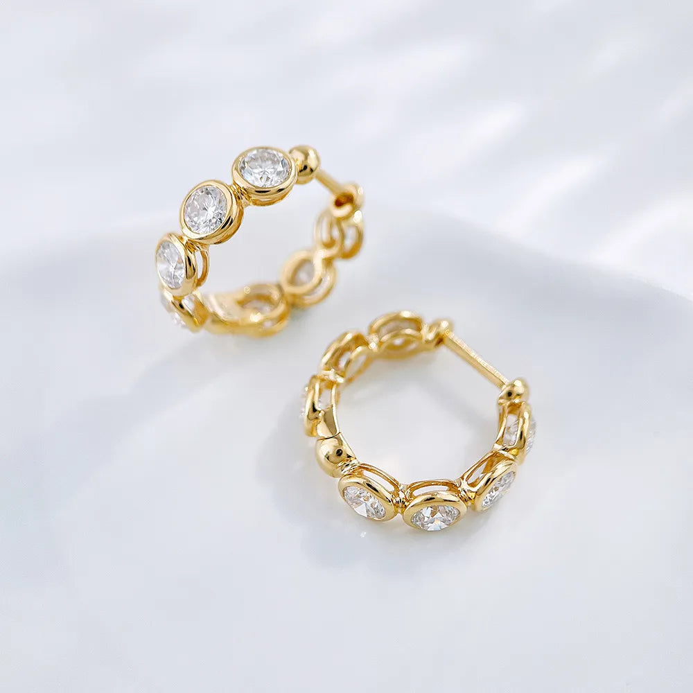 2.27 ctw Celestial Round-Cut Lab-Grown Diamond Earrings in 18K Yellow Gold
