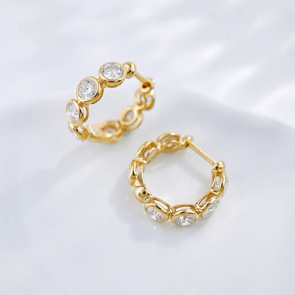 2.27 ctw Celestial Round-Cut Lab-Grown Diamond Earrings in 18K Yellow Gold