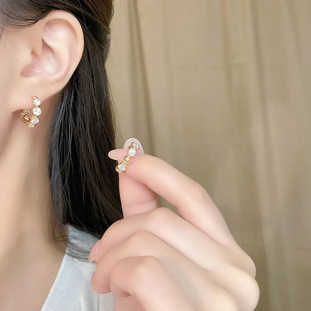 2.27 ctw Celestial Round-Cut Lab-Grown Diamond Earrings in 18K Yellow Gold