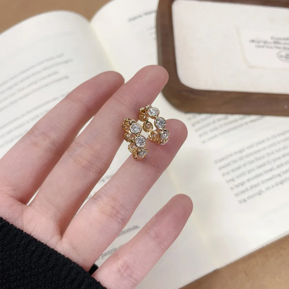 2.27 ctw Celestial Round-Cut Lab-Grown Diamond Earrings in 18K Yellow Gold