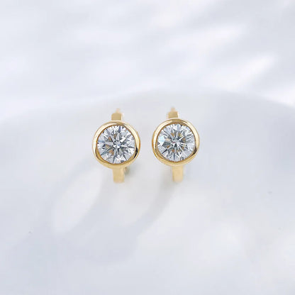 1.04 ctw Minimalist Round-Cut Lab-Grown Diamond Earrings in 18K Yellow Gold