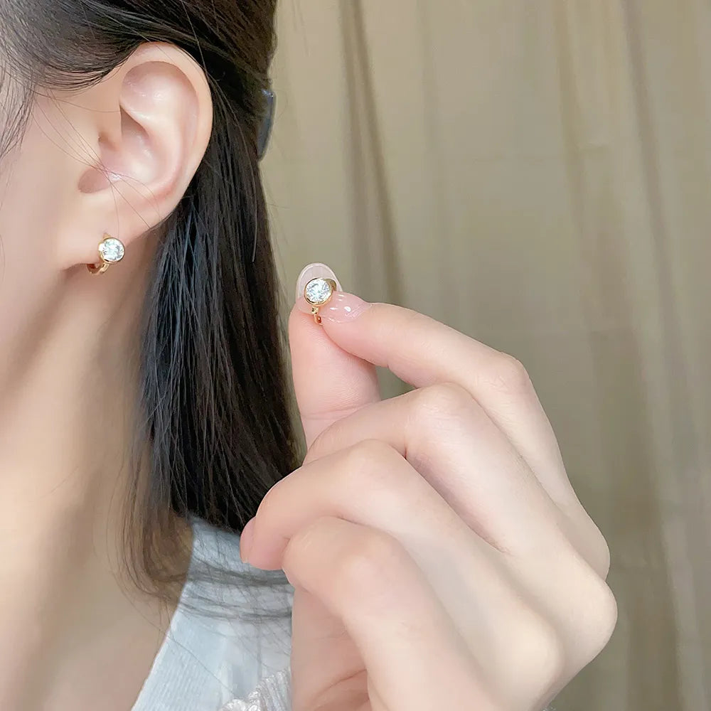 1.04 ctw Minimalist Round-Cut Lab-Grown Diamond Earrings in 18K Yellow Gold