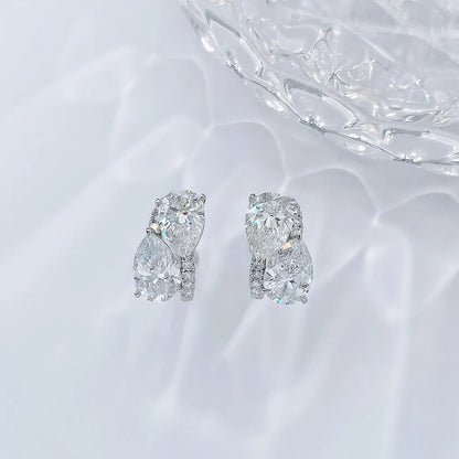 3.03 ctw Celestial Six-Prong Pear-Cut Lab-Grown Diamond Drop Earrings in 18K White Gold