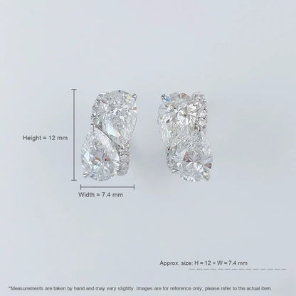 3.03 ctw Celestial Six-Prong Pear-Cut Lab-Grown Diamond Drop Earrings in 18K White Gold
