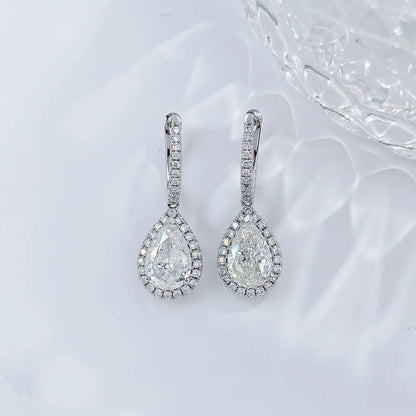 2.08 ctw Celestial Pear-Cut Lab-Grown Diamond Drop Earrings in 18K White Gold