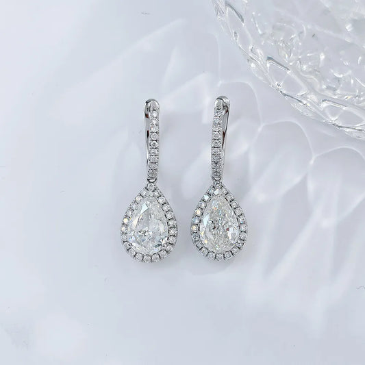 2.08 ctw Celestial Pear-Cut Lab-Grown Diamond Drop Earrings in 18K White Gold