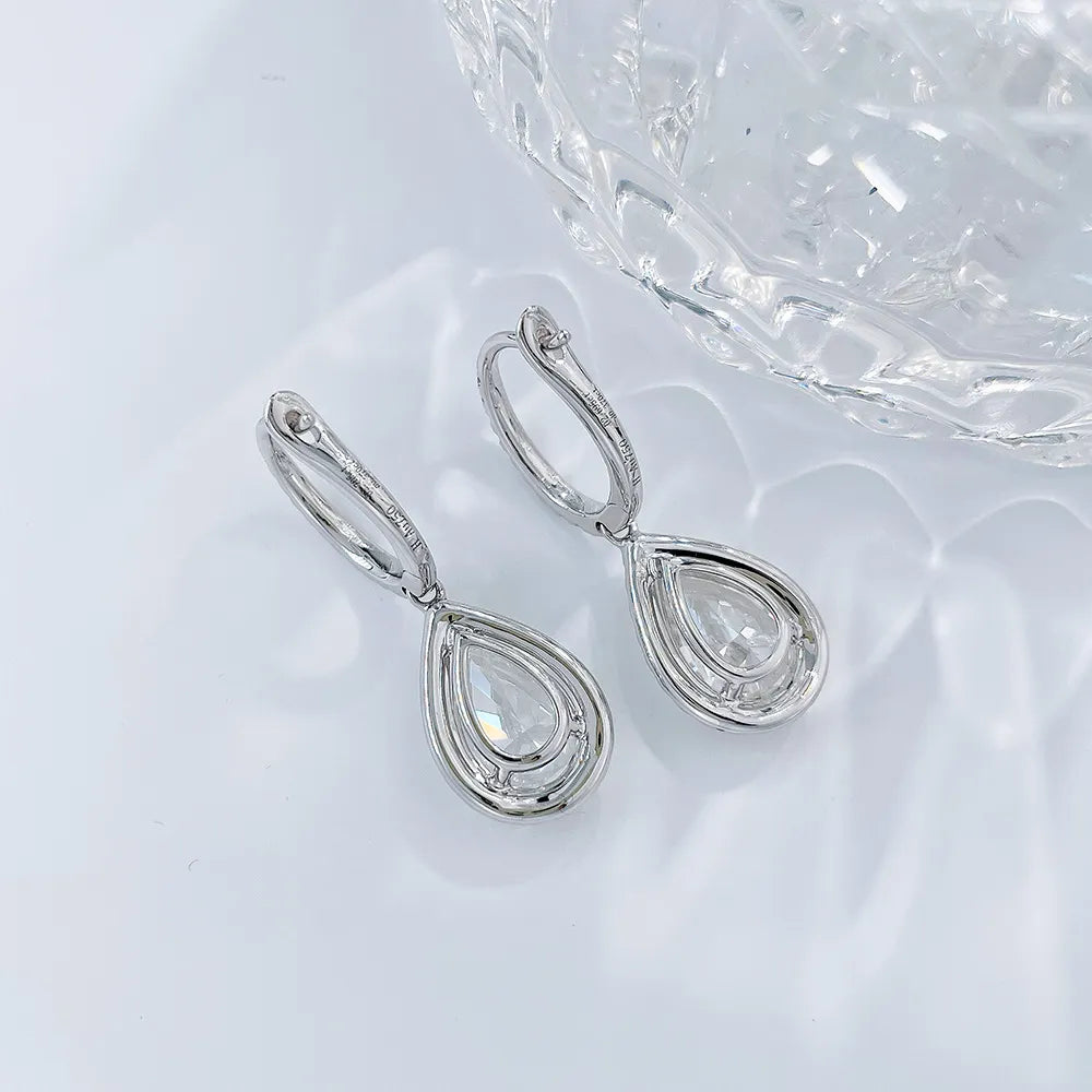 2.08 ctw Celestial Pear-Cut Lab-Grown Diamond Drop Earrings in 18K White Gold