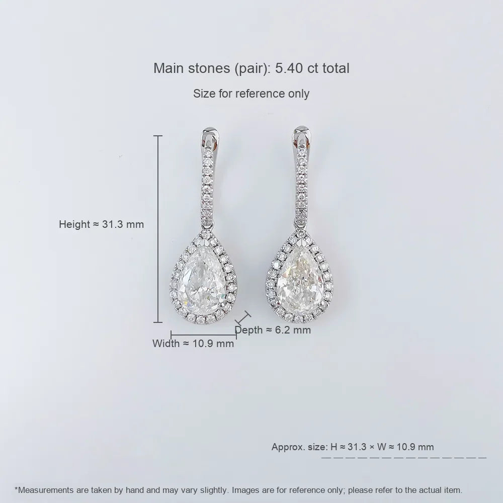 2.08 ctw Celestial Pear-Cut Lab-Grown Diamond Drop Earrings in 18K White Gold