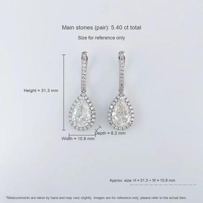 2.08 ctw Celestial Pear-Cut Lab-Grown Diamond Drop Earrings in 18K White Gold