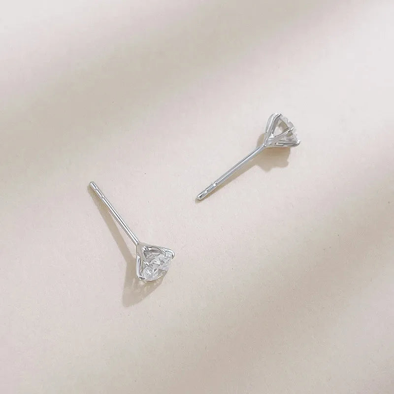 0.64 ctw Classic Six-Prong Round-Cut Lab-Grown Diamond Stud Earrings in 18K White Gold