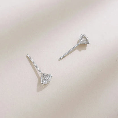 0.64 ctw Classic Six-Prong Round-Cut Lab-Grown Diamond Stud Earrings in 18K White Gold