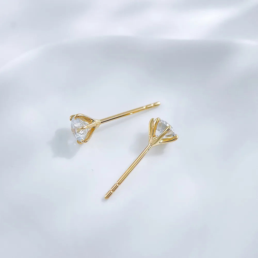 0.66 ctw Celestial Six-Prong Round-Cut Lab-Grown Diamond Earrings in 18K Yellow Gold