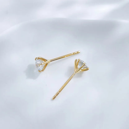 0.66 ctw Celestial Six-Prong Round-Cut Lab-Grown Diamond Earrings in 18K Yellow Gold