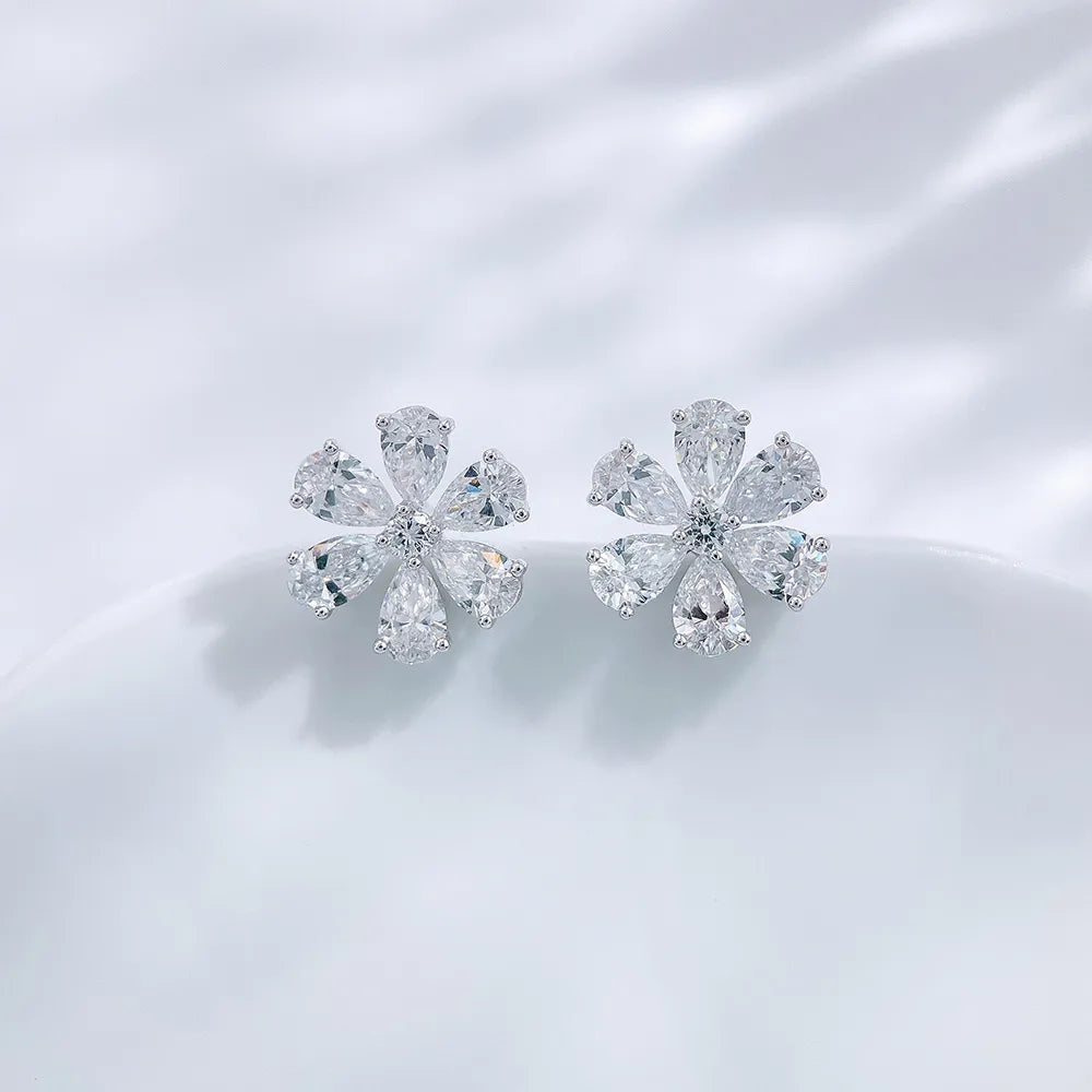 2.05 ctw Floral Mixed-Cut Lab-Grown Diamond Earrings in PT950 Platinum