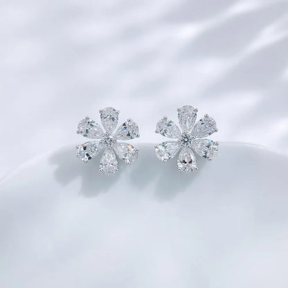 2.05 ctw Floral Mixed-Cut Lab-Grown Diamond Earrings in PT950 Platinum