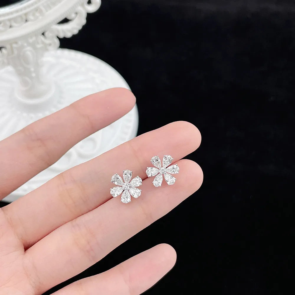 2.05 ctw Floral Mixed-Cut Lab-Grown Diamond Earrings in PT950 Platinum