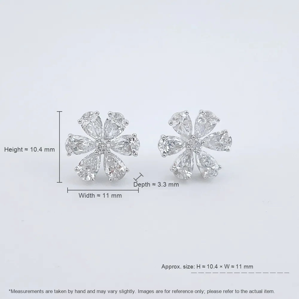 2.05 ctw Floral Mixed-Cut Lab-Grown Diamond Earrings in PT950 Platinum
