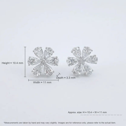 2.05 ctw Floral Mixed-Cut Lab-Grown Diamond Earrings in PT950 Platinum