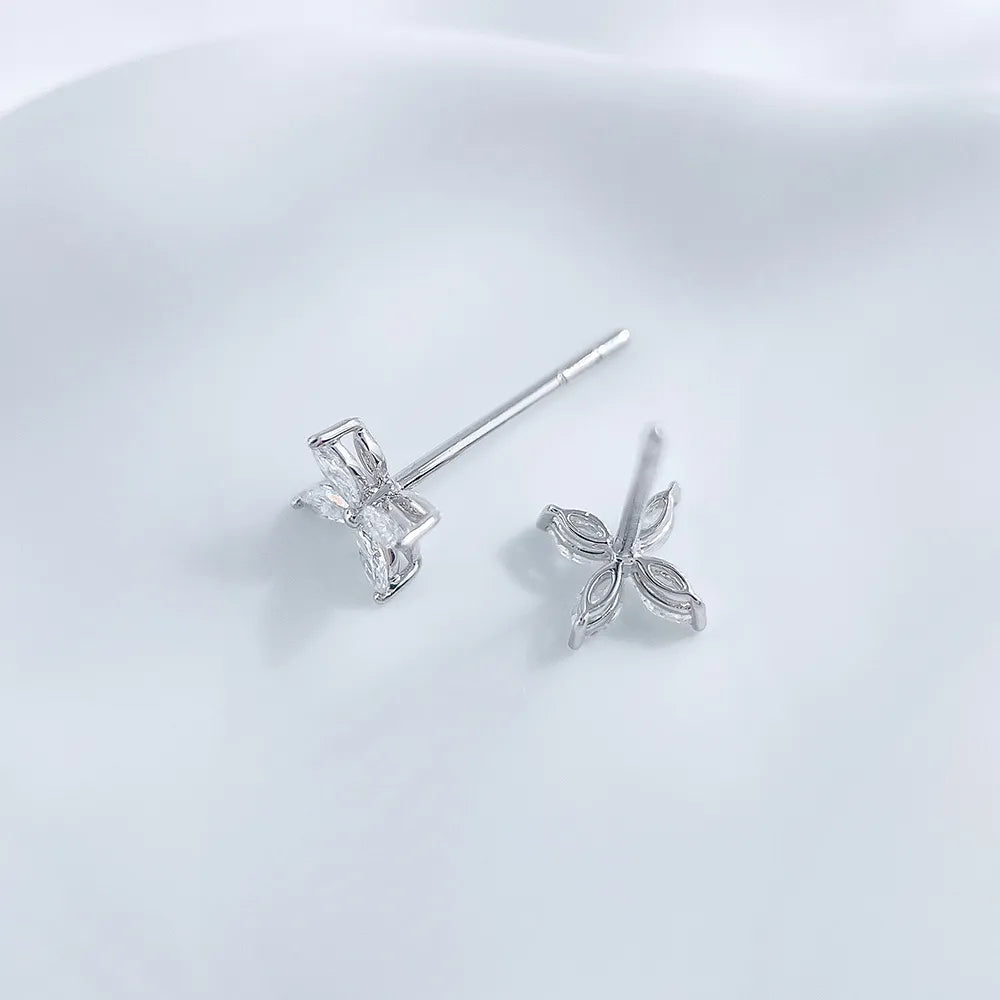 0.2 ctw Botanical Marquise-Cut Lab-Grown Diamond Earrings in 18K White Gold