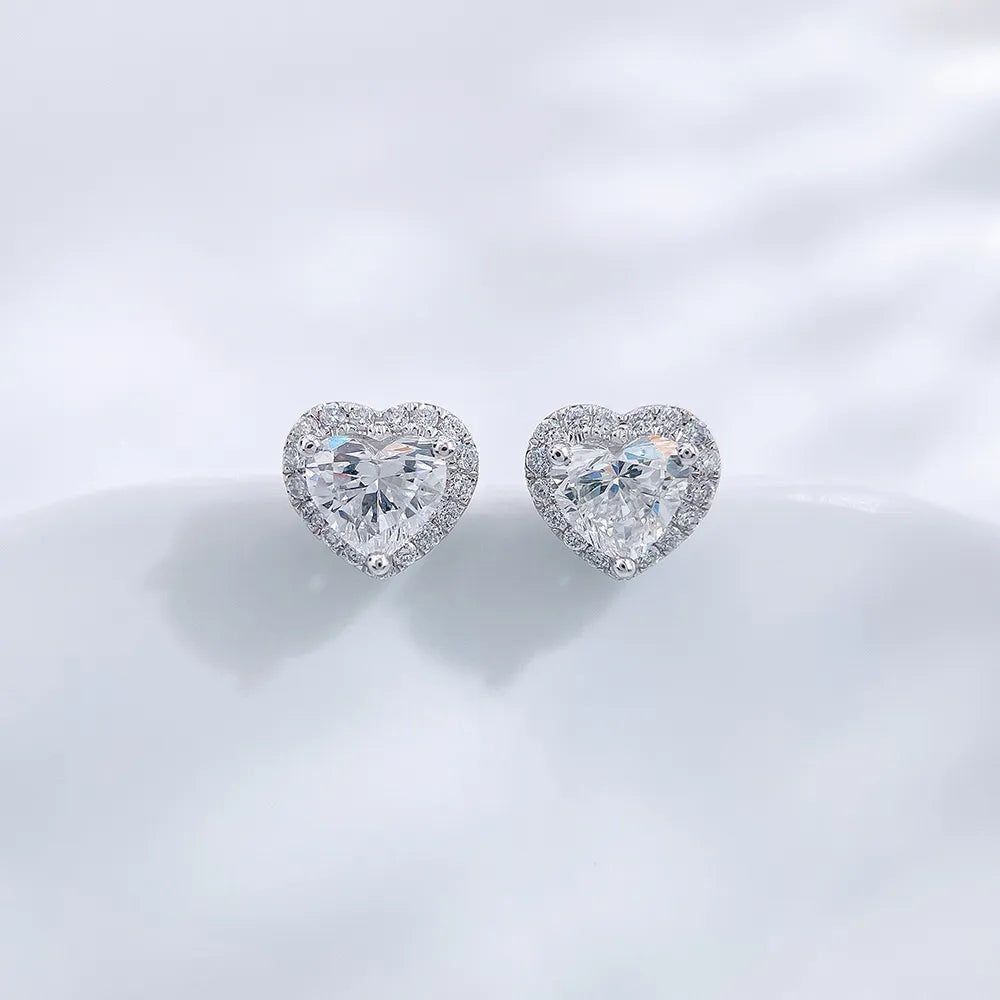 1.02 ctw Celestial Three-Prong Heart-Cut Lab-Grown Diamond Earrings in PT950 Platinum