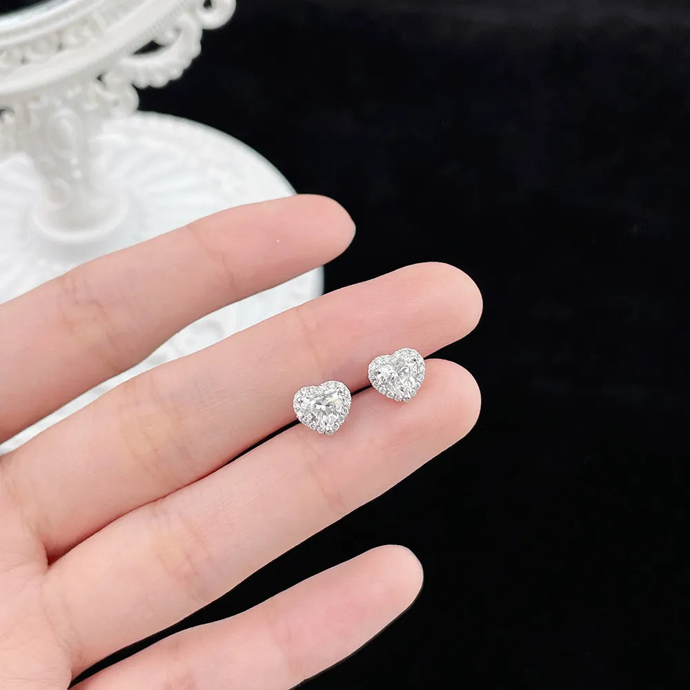 1.02 ctw Celestial Three-Prong Heart-Cut Lab-Grown Diamond Earrings in PT950 Platinum